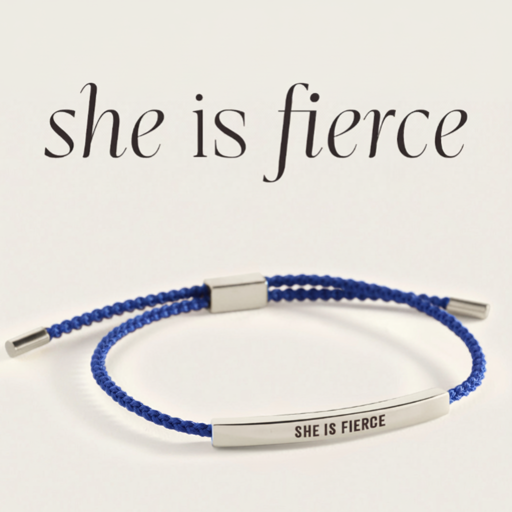 She Is Fierce Inspire Bracelet in Royal Blue, silver by Seeyoura