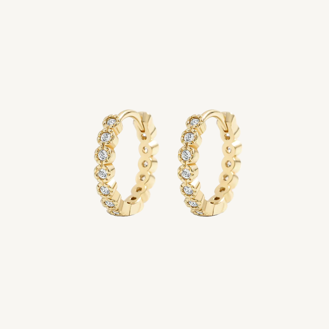 Shimmer Huggie Hoop Earrings in gold by Seeyoura