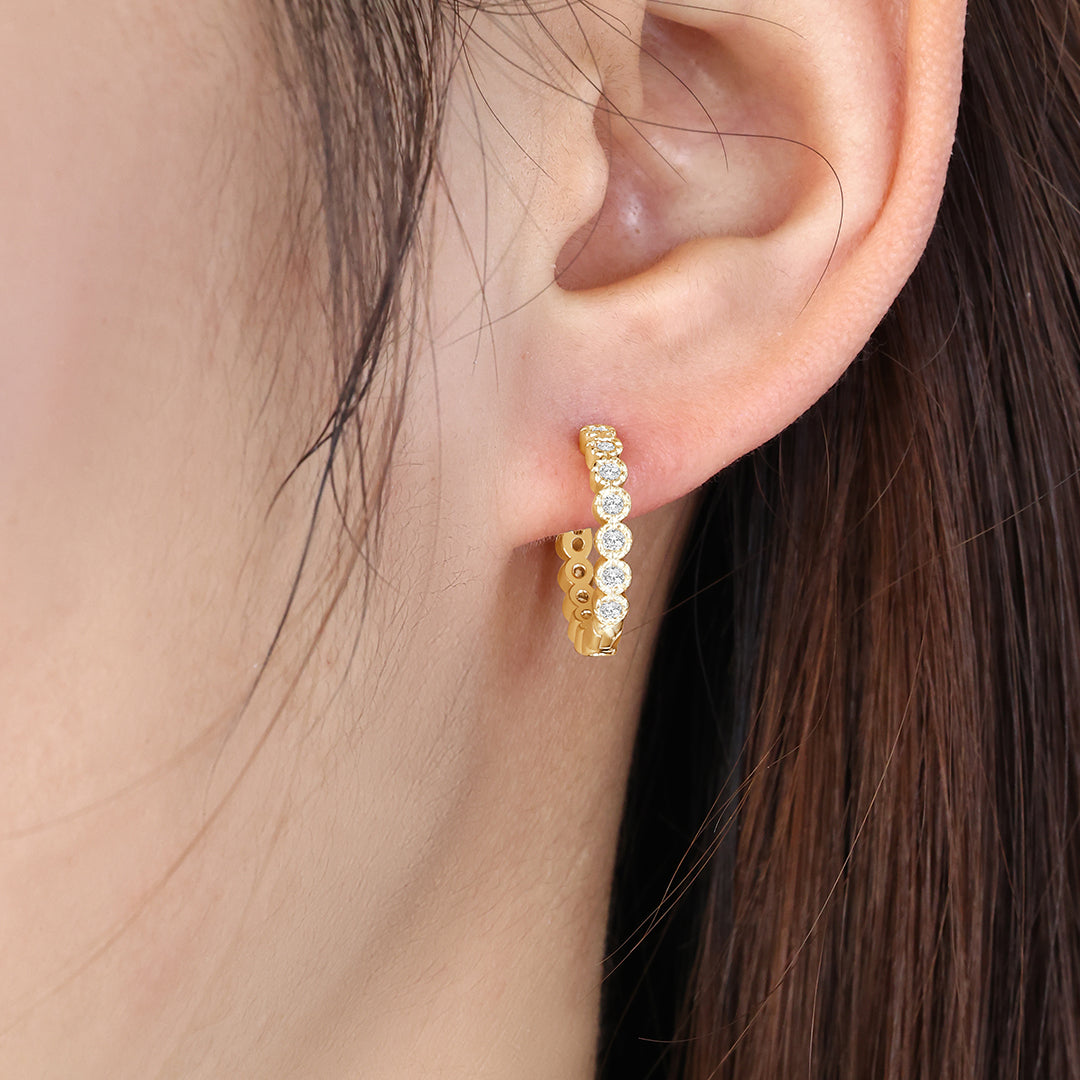 Shimmer Huggie Hoop Earrings by Seeyoura