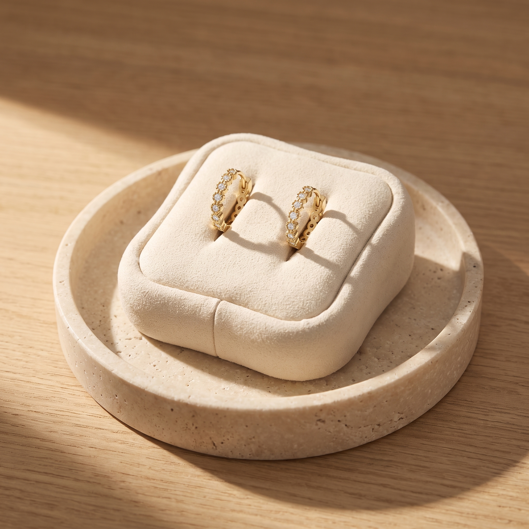Shimmer Huggie Hoop Earrings by Seeyoura