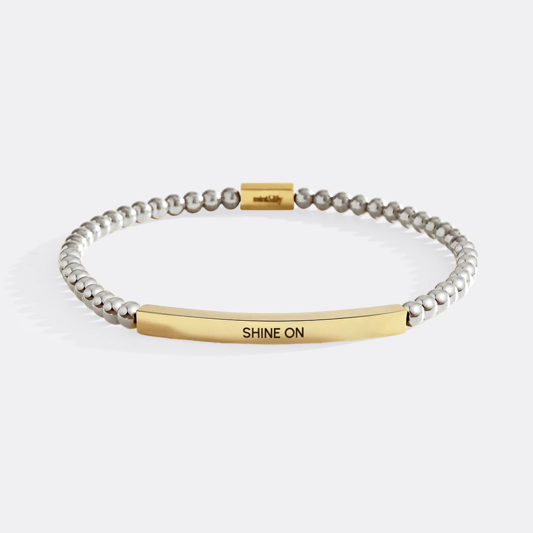 Shine On Beaded Inspire Bracelet in gold-plate-with-silver-beads by Seeyoura