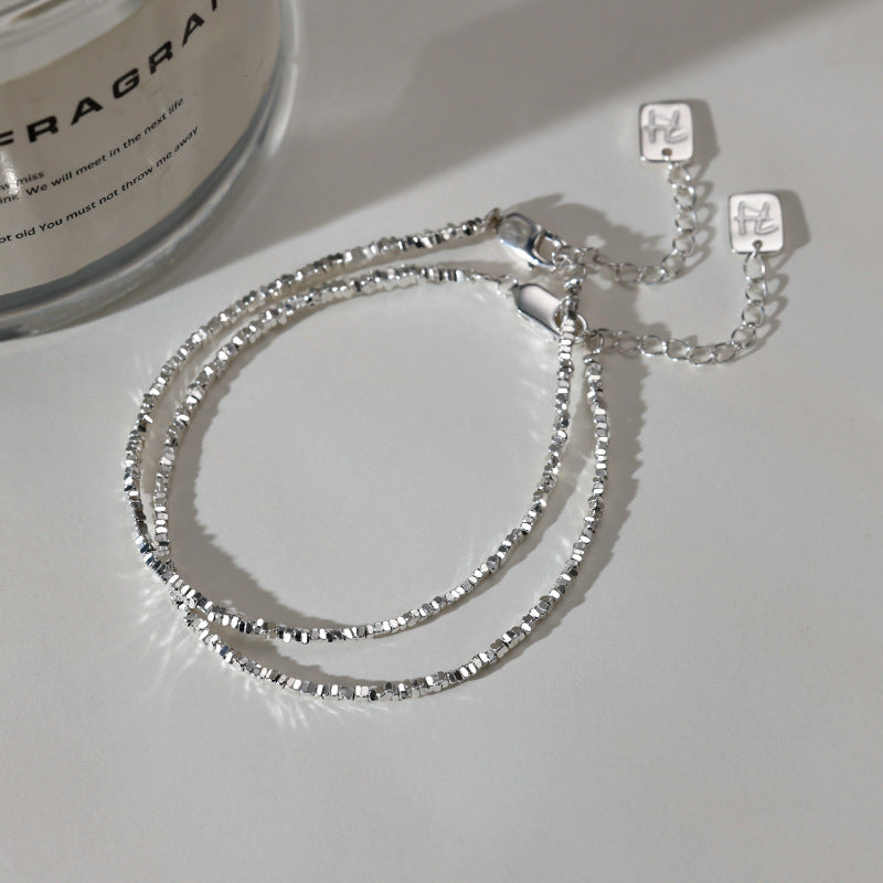 Silver Double Strand Bracelet for Women in silver by Seeyoura