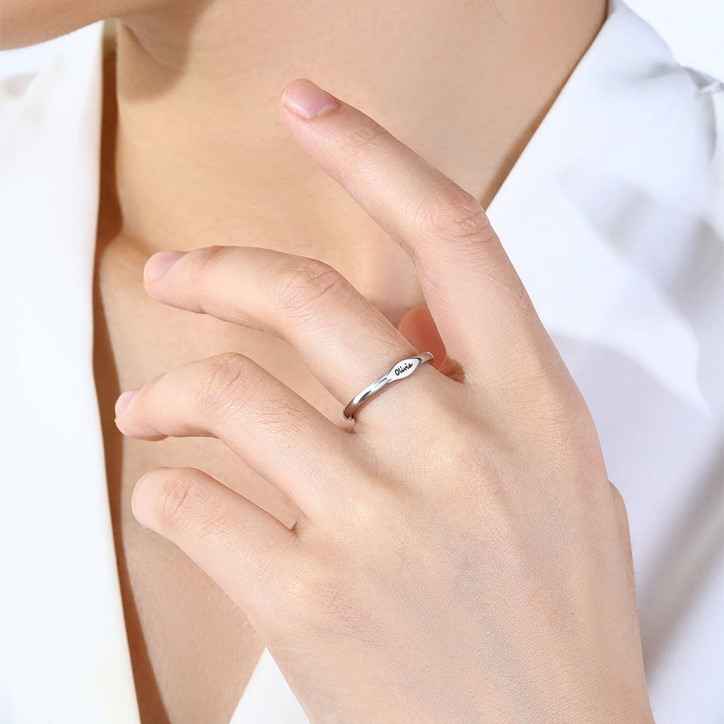 Skinny Name Ring by Seeyoura