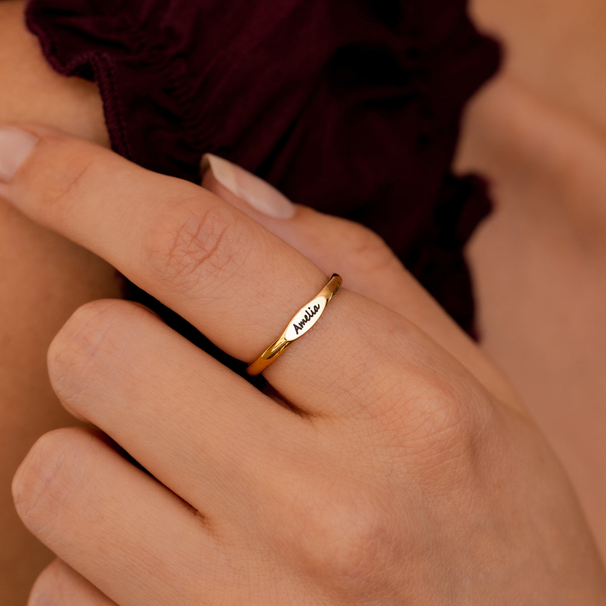 Skinny Name Ring by Seeyoura