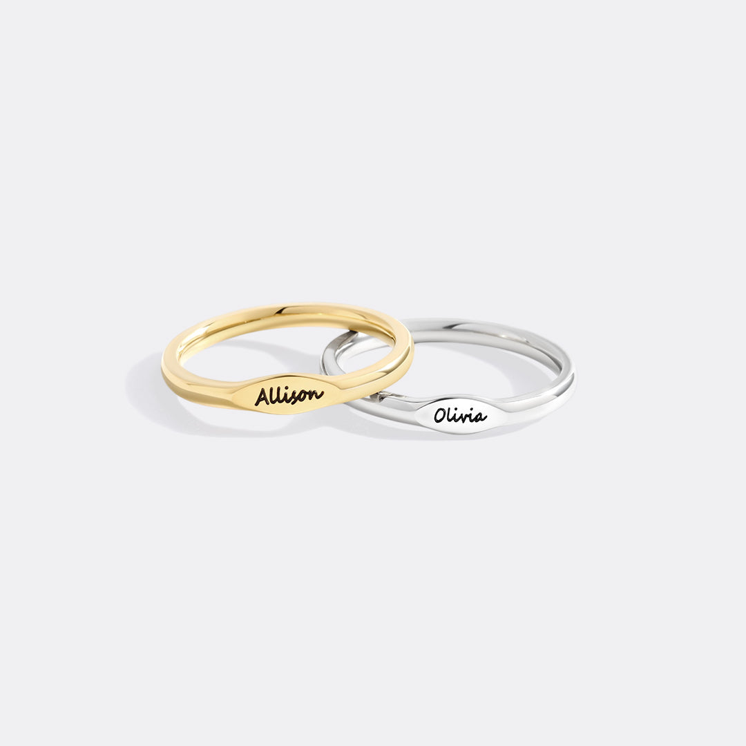 Skinny Name Ring by Seeyoura