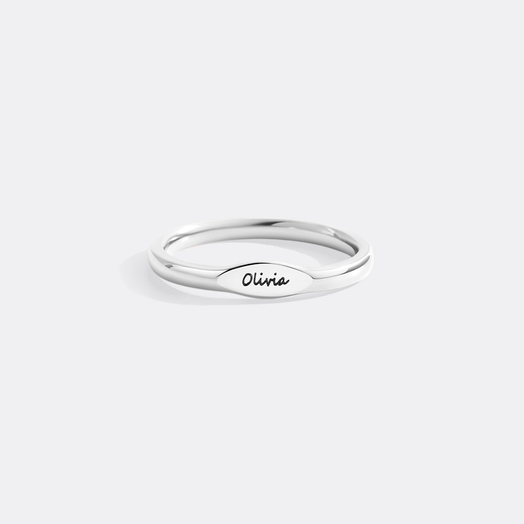 Skinny Name Ring in silver by Seeyoura
