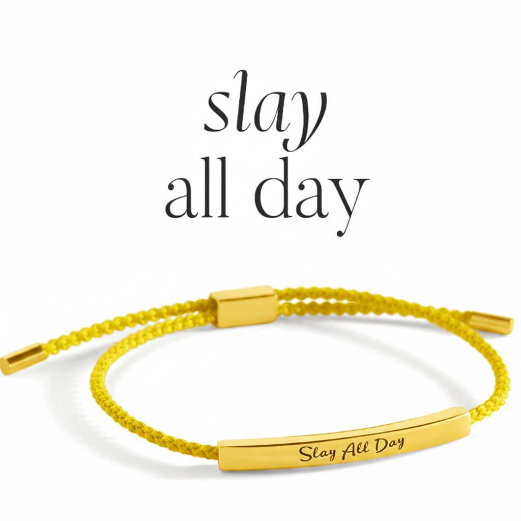Slay All Day Inspire Bracelet in Lemon Yellow, rose-gold by Seeyoura