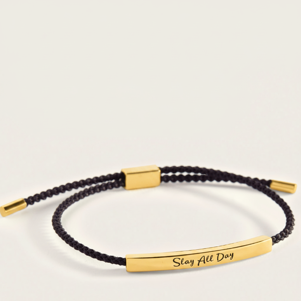 Slay All Day Inspire Bracelet in Midnight Black, gold by Seeyoura