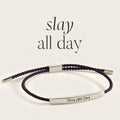 Slay All Day Inspire Bracelet in Midnight Black, silver by Seeyoura