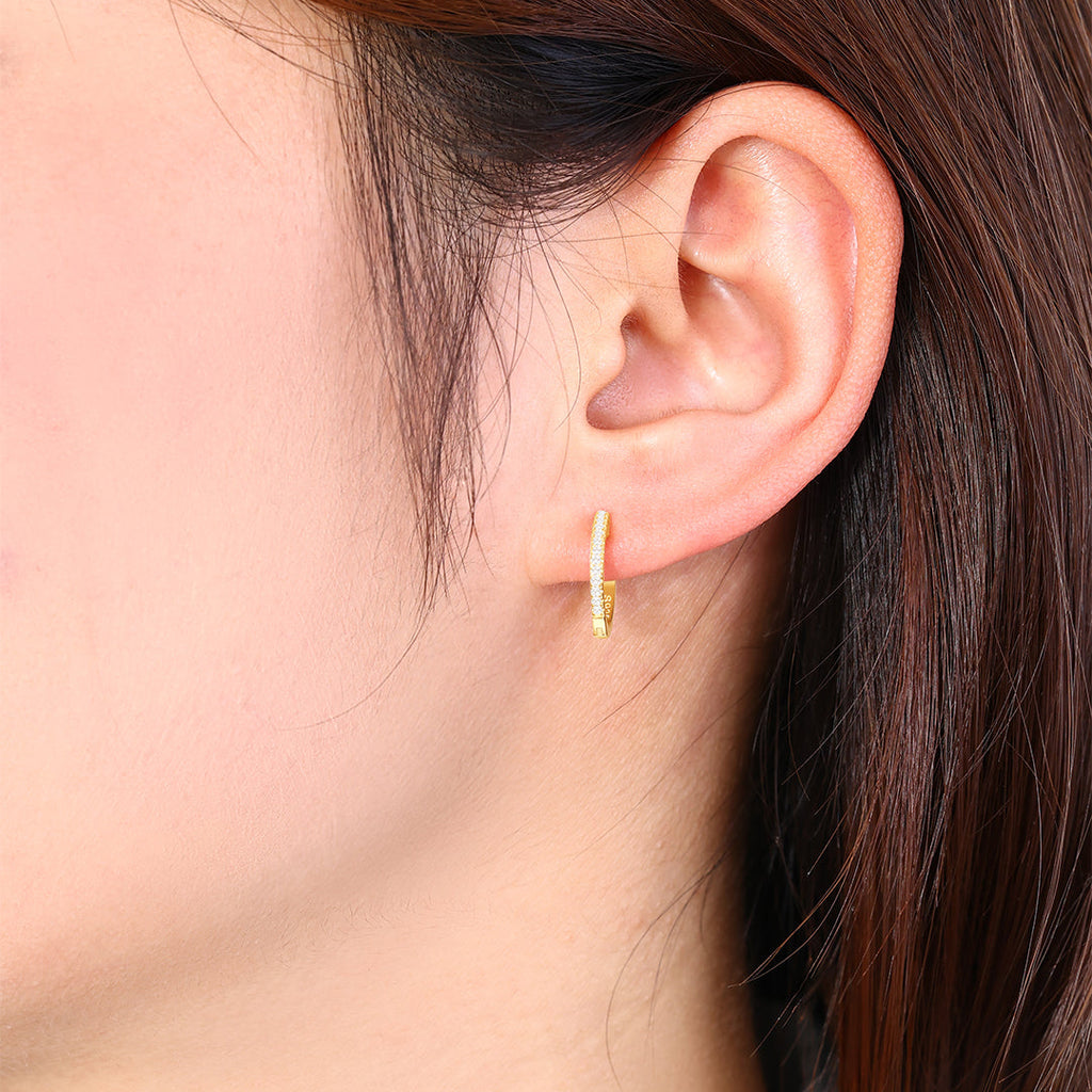 Small Dainty Pave Earring by Seeyoura