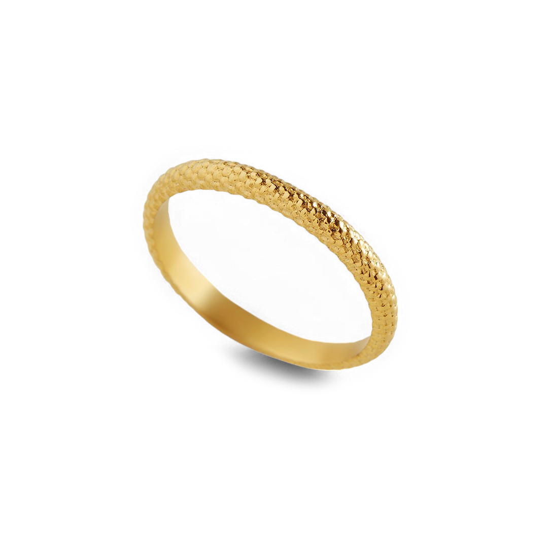 Snakeskin Stacking Ring in gold by Seeyoura