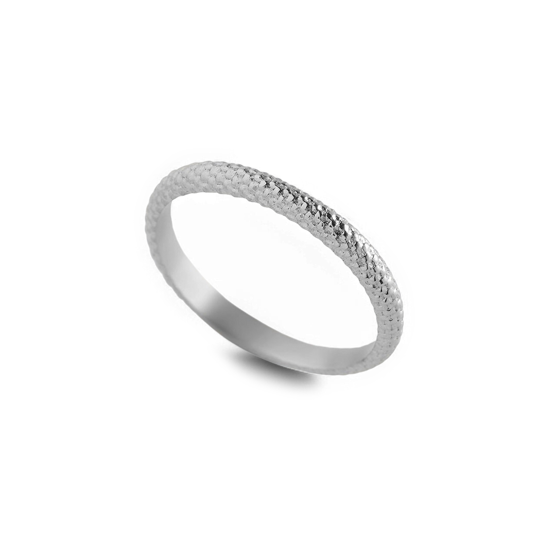 Snakeskin Stacking Ring in silver by Seeyoura