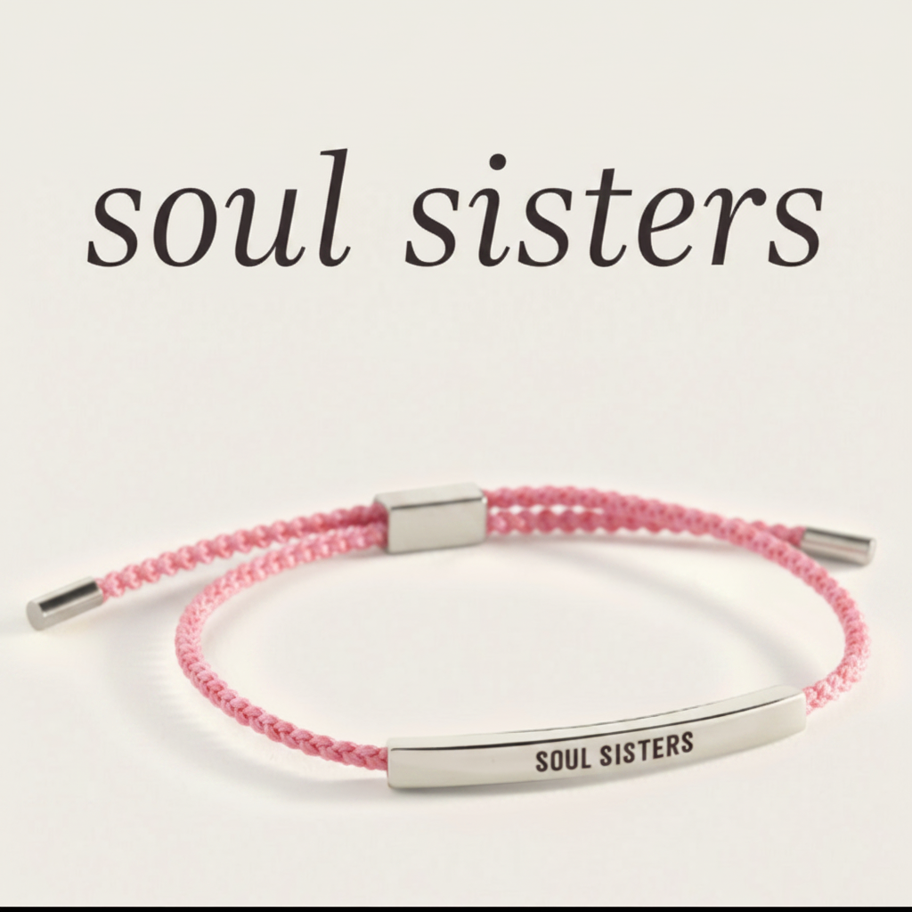 Soul Sisters Inspire Bracelet in Pink, silver by Seeyoura