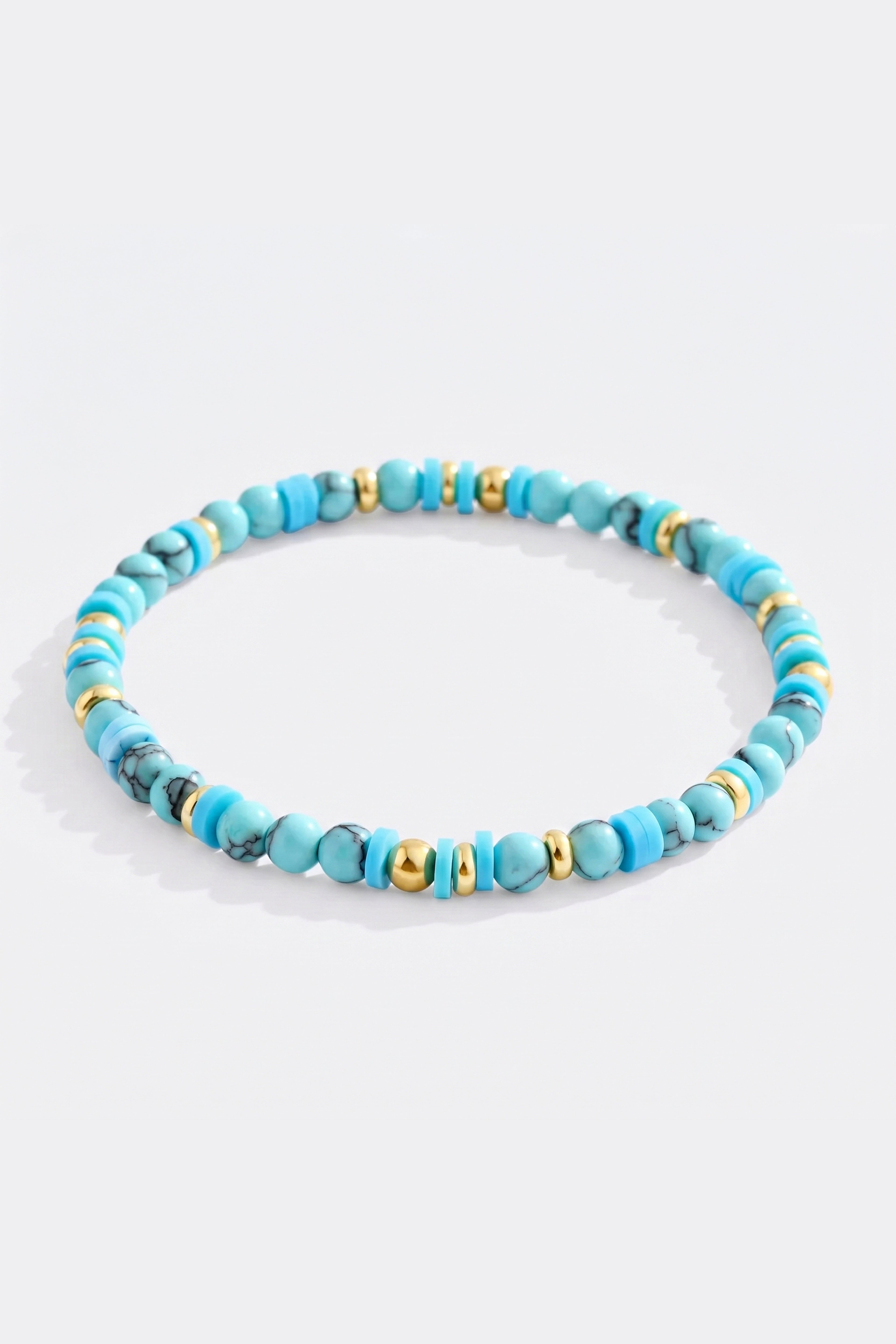 Stacking Birthstone Beaded Bracelet in march-aquamarine by Seeyoura