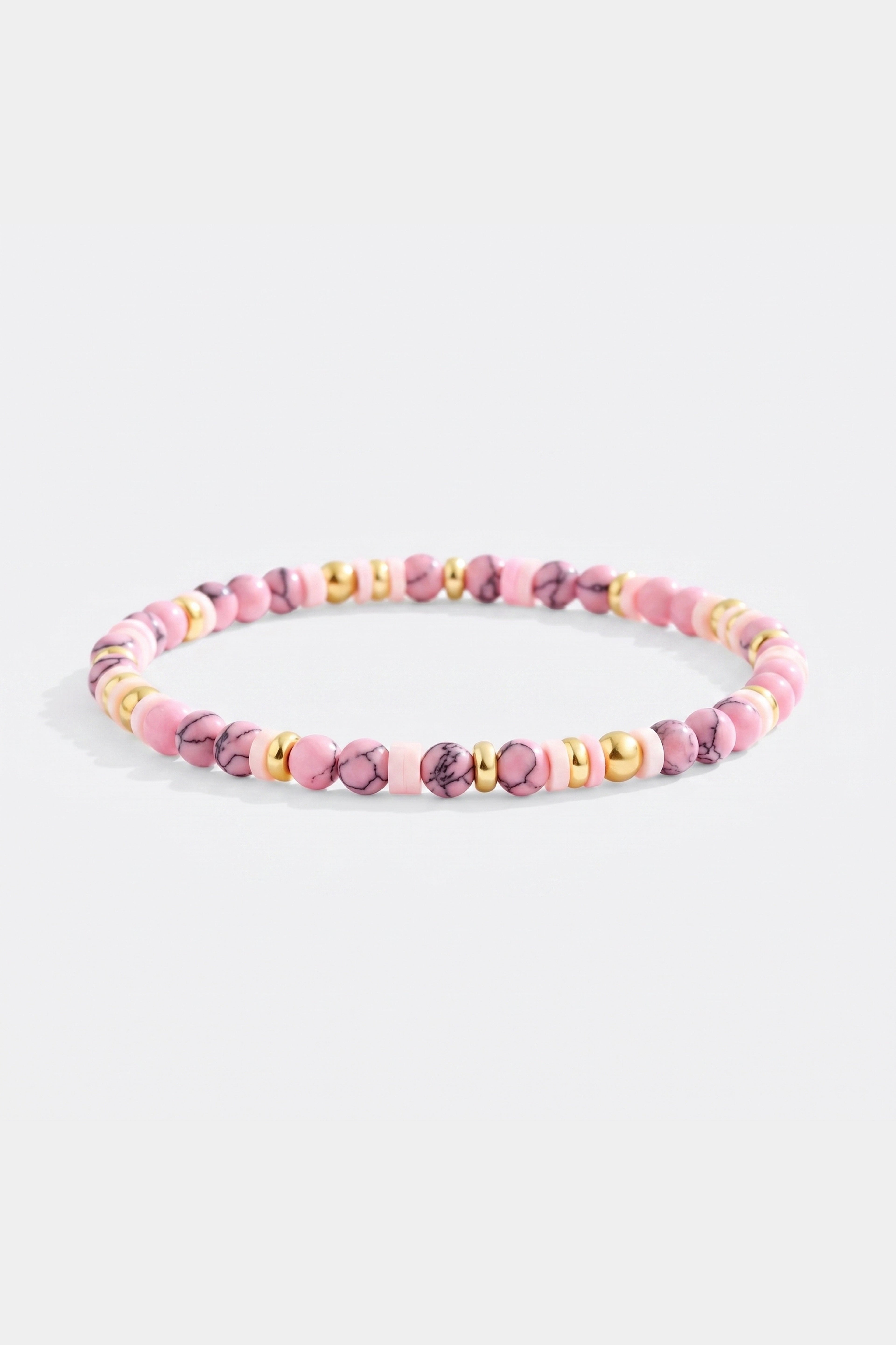 Stacking Birthstone Beaded Bracelet in pink-tourmaline-october by Seeyoura