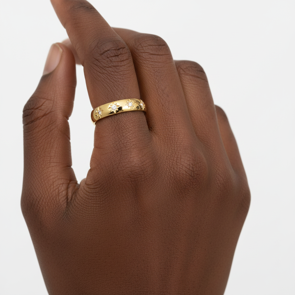 Star Set Stacking Ring by Seeyoura