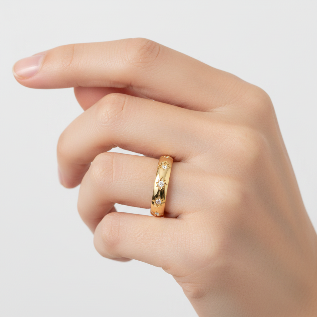 Star Set Stacking Ring by Seeyoura