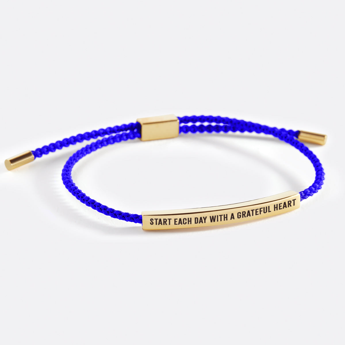 Start Each Day With A Grateful Heart Inspire Bracelet in Royal Blue, gold by Seeyoura