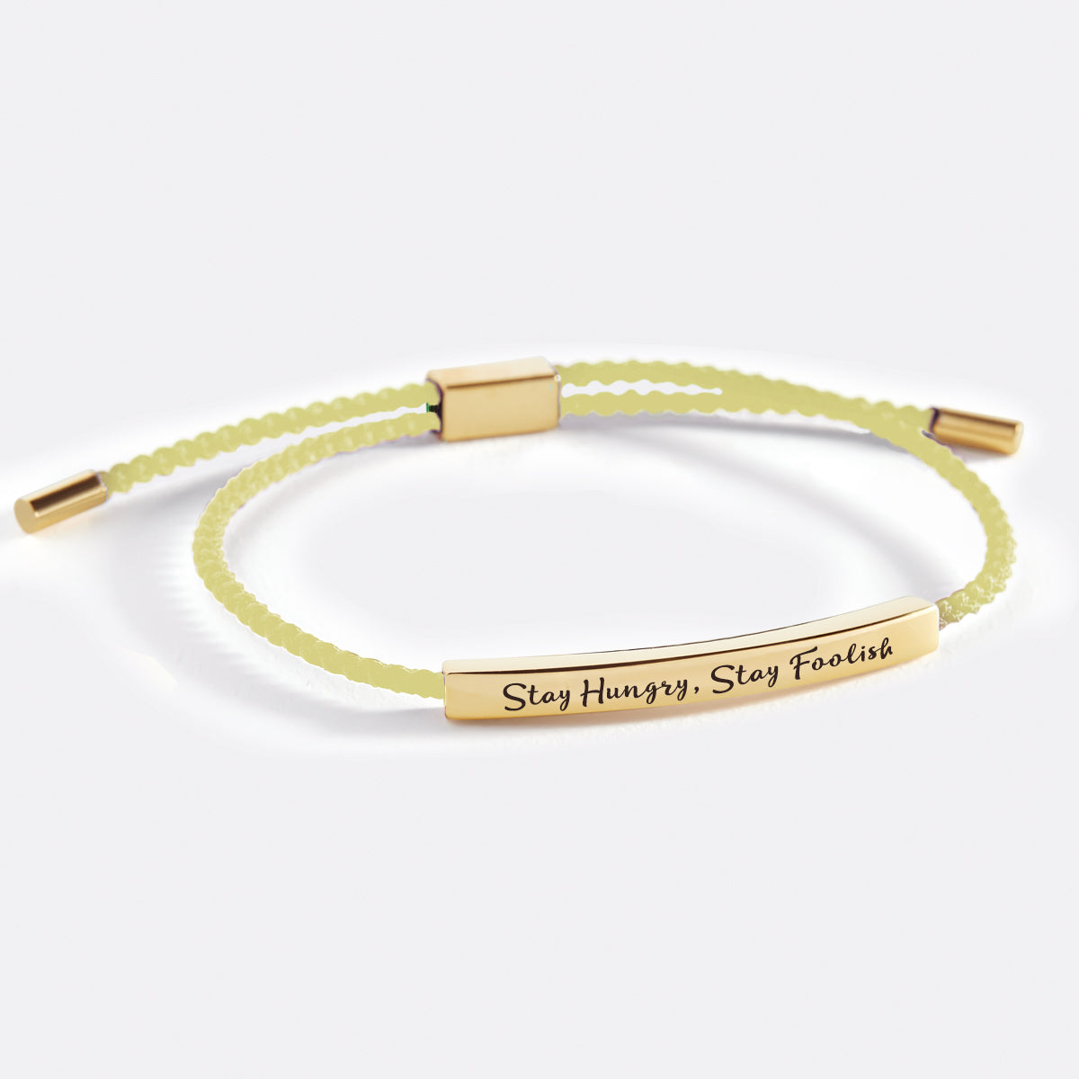 Stay Hungry, Stay Foolish Inspire Bracelet in Lemon Yellow, gold by Seeyoura