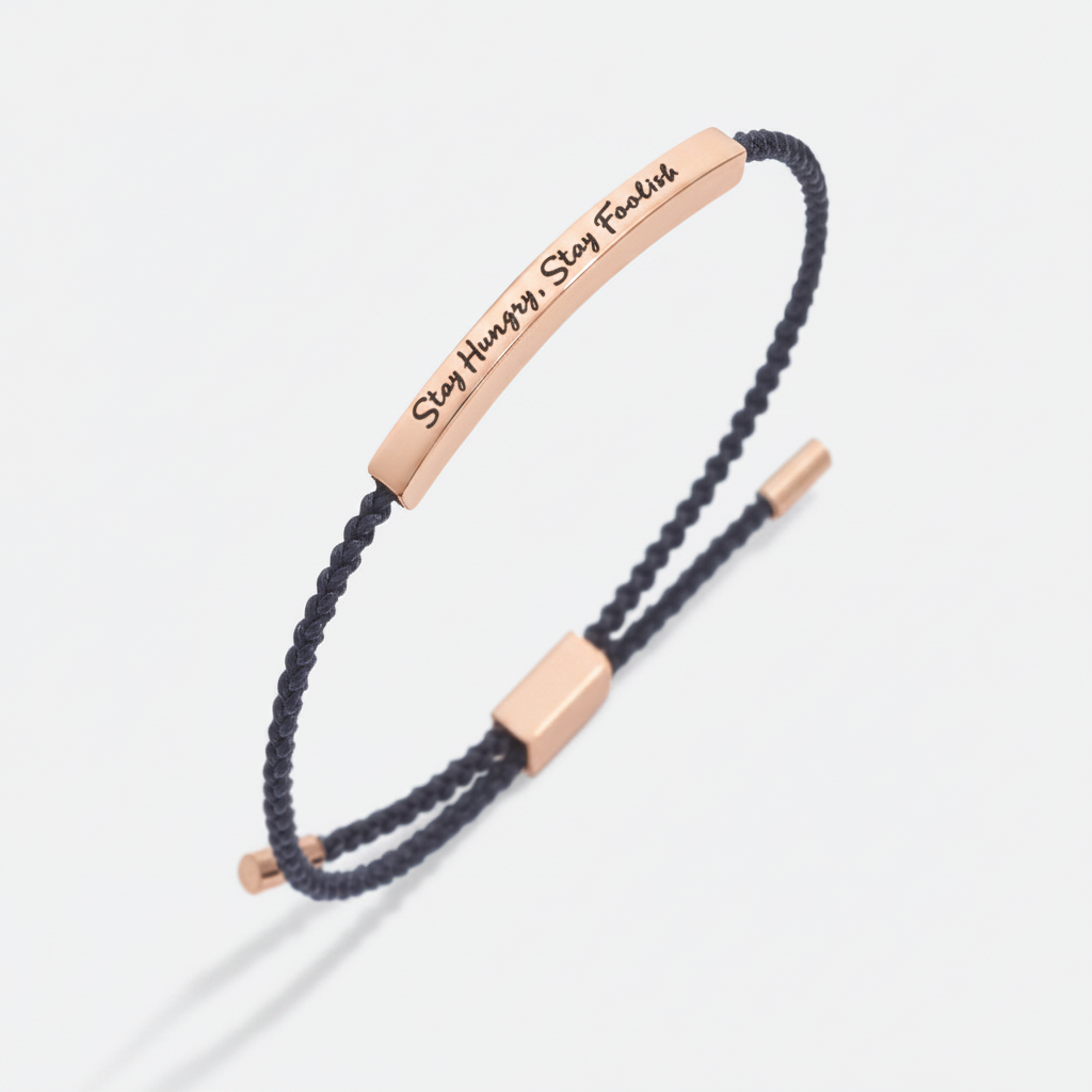 Stay Hungry, Stay Foolish Inspire Bracelet in Royal Blue, rose-gold by Seeyoura