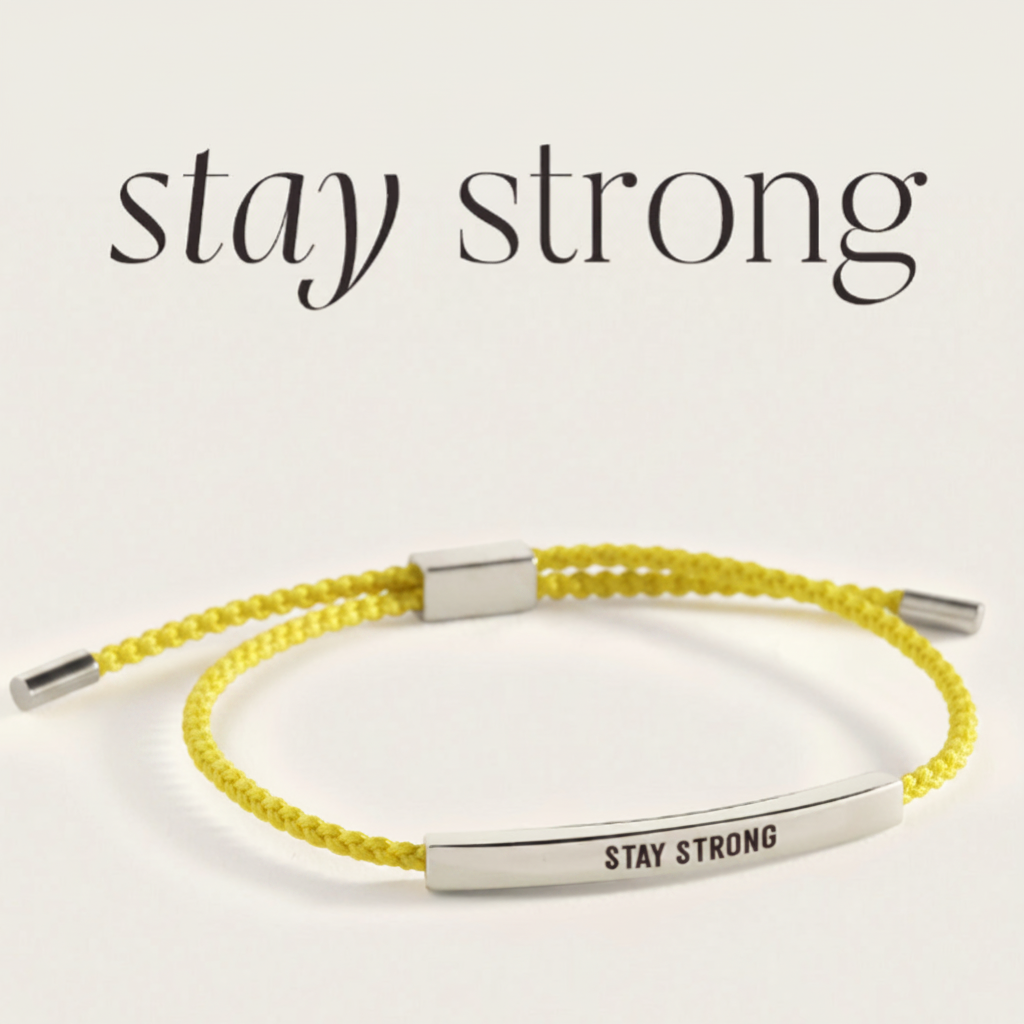 Stay Strong Inspire Bracelet in Lemon Yellow, silver by Seeyoura