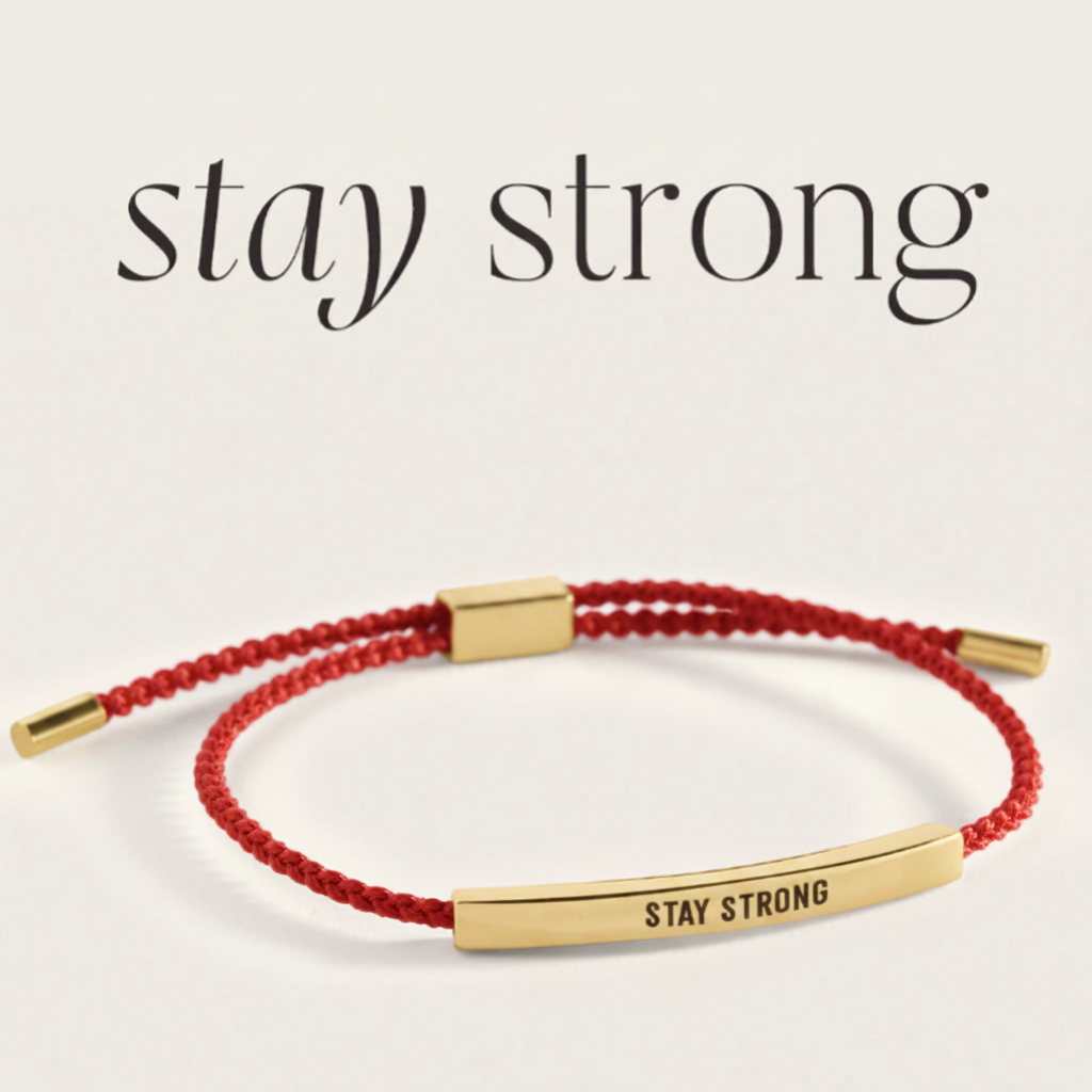 Stay Strong Inspire Bracelet in Lucky Red, gold by Seeyoura