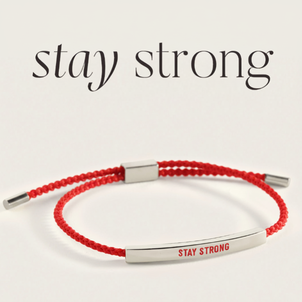 Stay Strong Inspire Bracelet in Lucky Red, silver by Seeyoura
