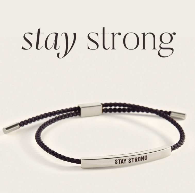 Stay Strong Inspire Bracelet in Royal Blue, silver by Seeyoura