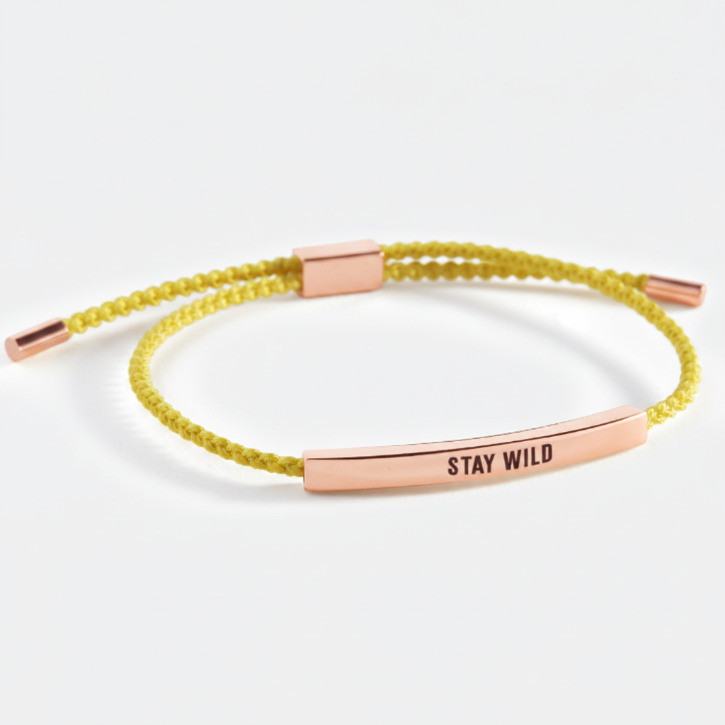 Stay Wild Inspire Bracelet in Lemon Yellow, 18-k-rose-gold-plated by Seeyoura
