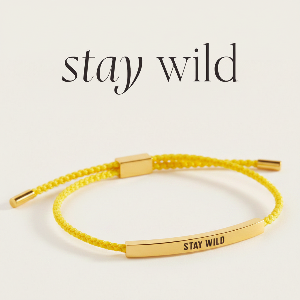 Stay Wild Inspire Bracelet in Lemon Yellow, gold by Seeyoura