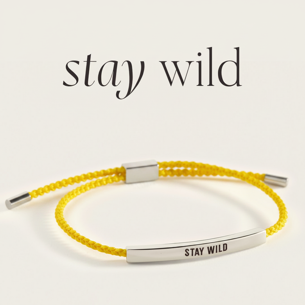 Stay Wild Inspire Bracelet in Lemon Yellow, silver by Seeyoura