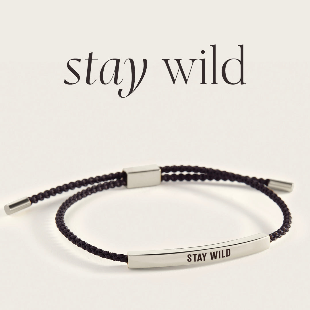 Stay Wild Inspire Bracelet in Midnight Black, silver by Seeyoura