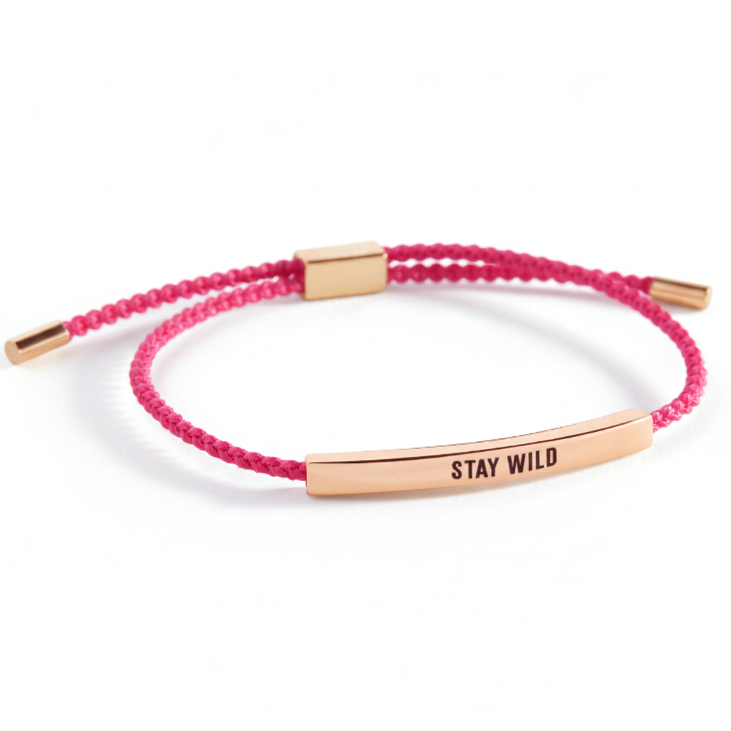 Stay Wild Inspire Bracelet in Pink, 18-k-rose-gold-plated by Seeyoura
