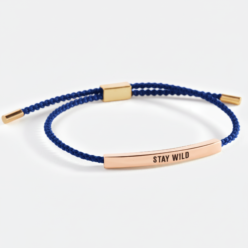 Stay Wild Inspire Bracelet in Royal Blue, 18-k-rose-gold-plated by Seeyoura
