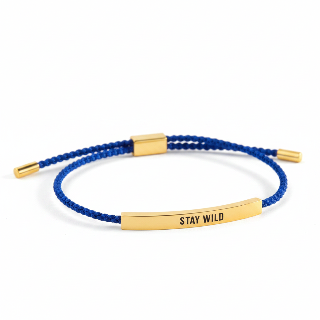 Stay Wild Inspire Bracelet in Royal Blue, gold by Seeyoura