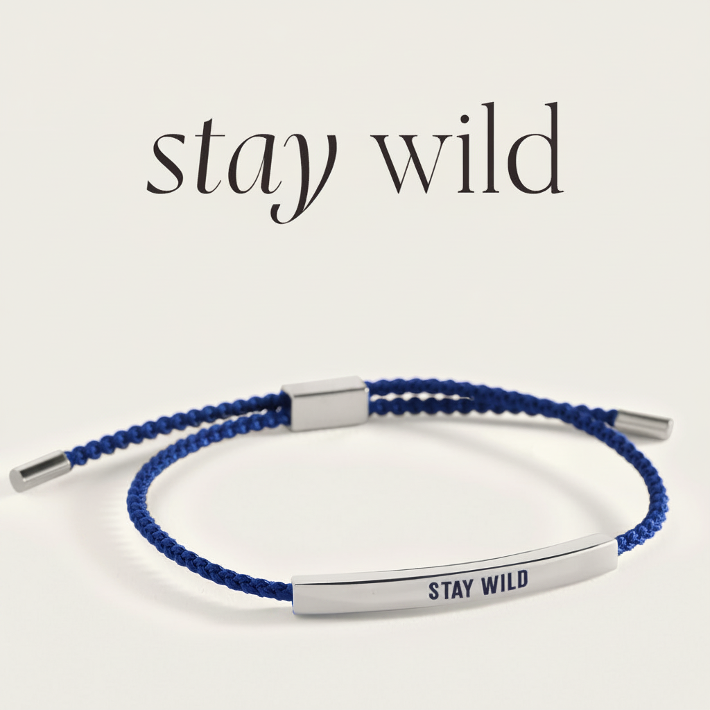 Stay Wild Inspire Bracelet in Royal Blue, silver by Seeyoura