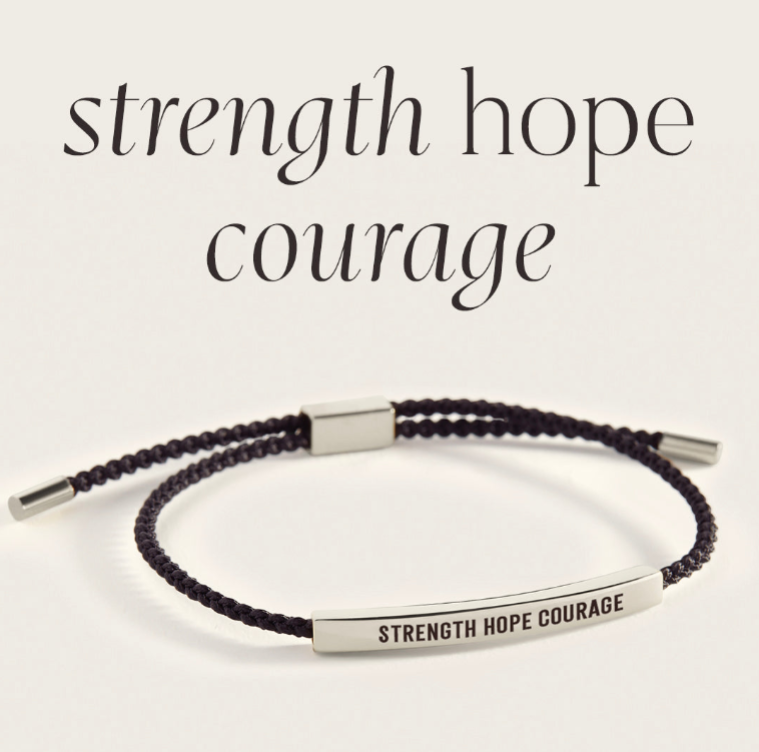 Strength Hope Courage Inspire Bracelet in Royal Blue, silver by Seeyoura