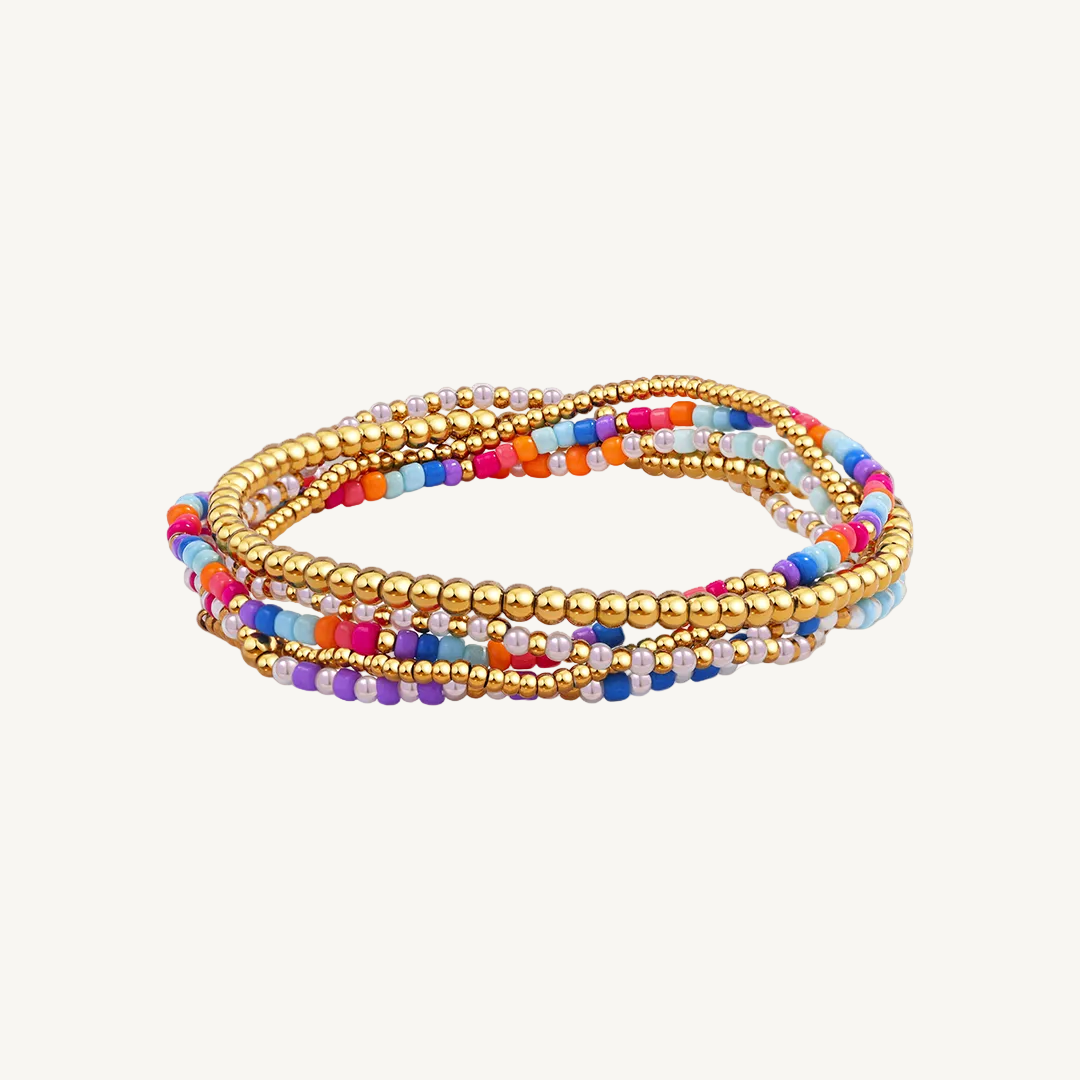 Summer Beaded Bracelet Stacking Set by Seeyoura