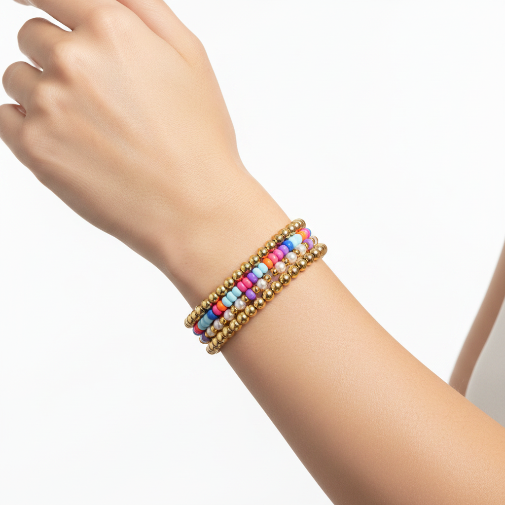 Summer Beaded Bracelet Stacking Set by Seeyoura