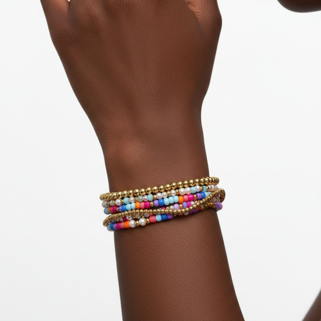 Summer Beaded Bracelet Stacking Set by Seeyoura