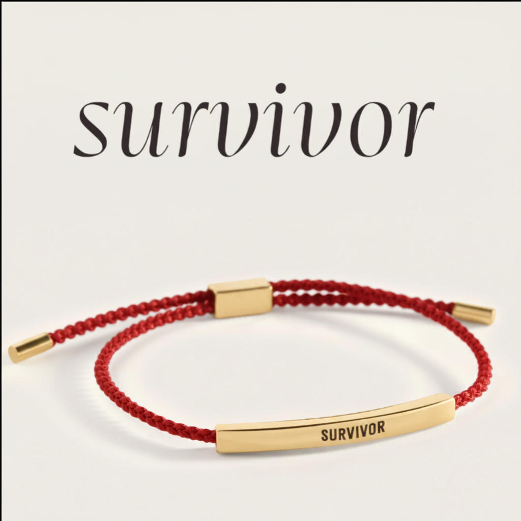 Survivor Inspire Bracelet in Lucky Red, gold by Seeyoura