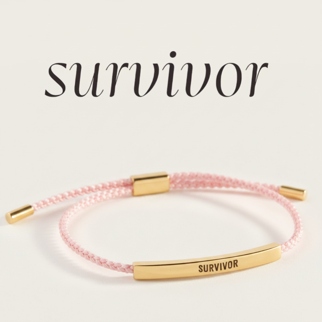 Survivor Inspire Bracelet in Pink, gold by Seeyoura
