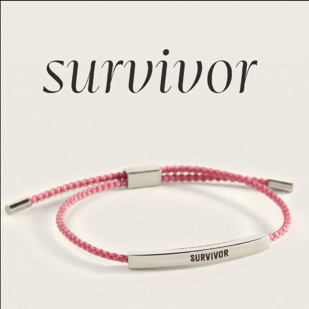 Survivor Inspire Bracelet in Pink, silver by Seeyoura