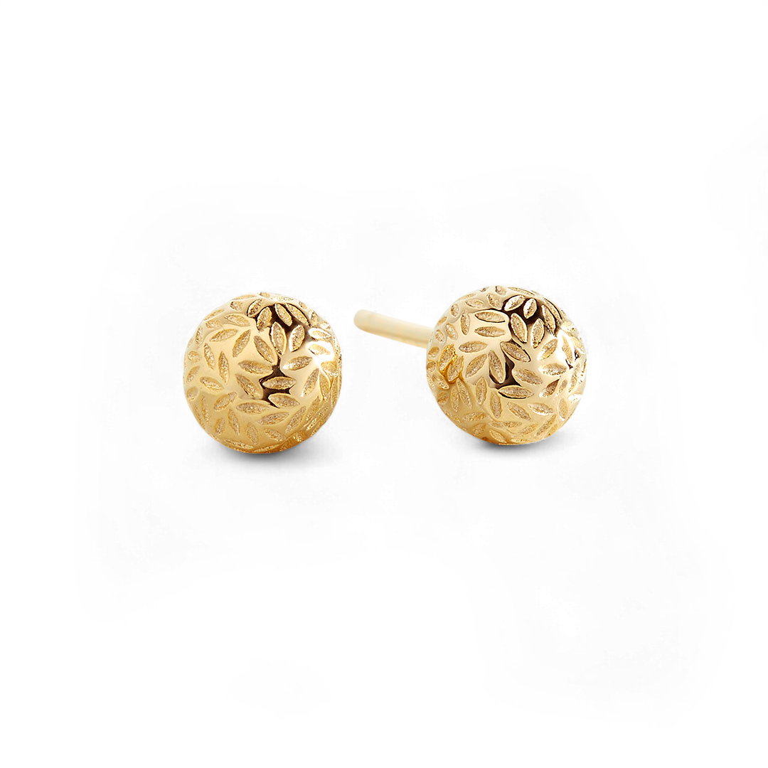 Textured Gold Ball Studs in 18-k-gold-over-sterling-silver by Seeyoura