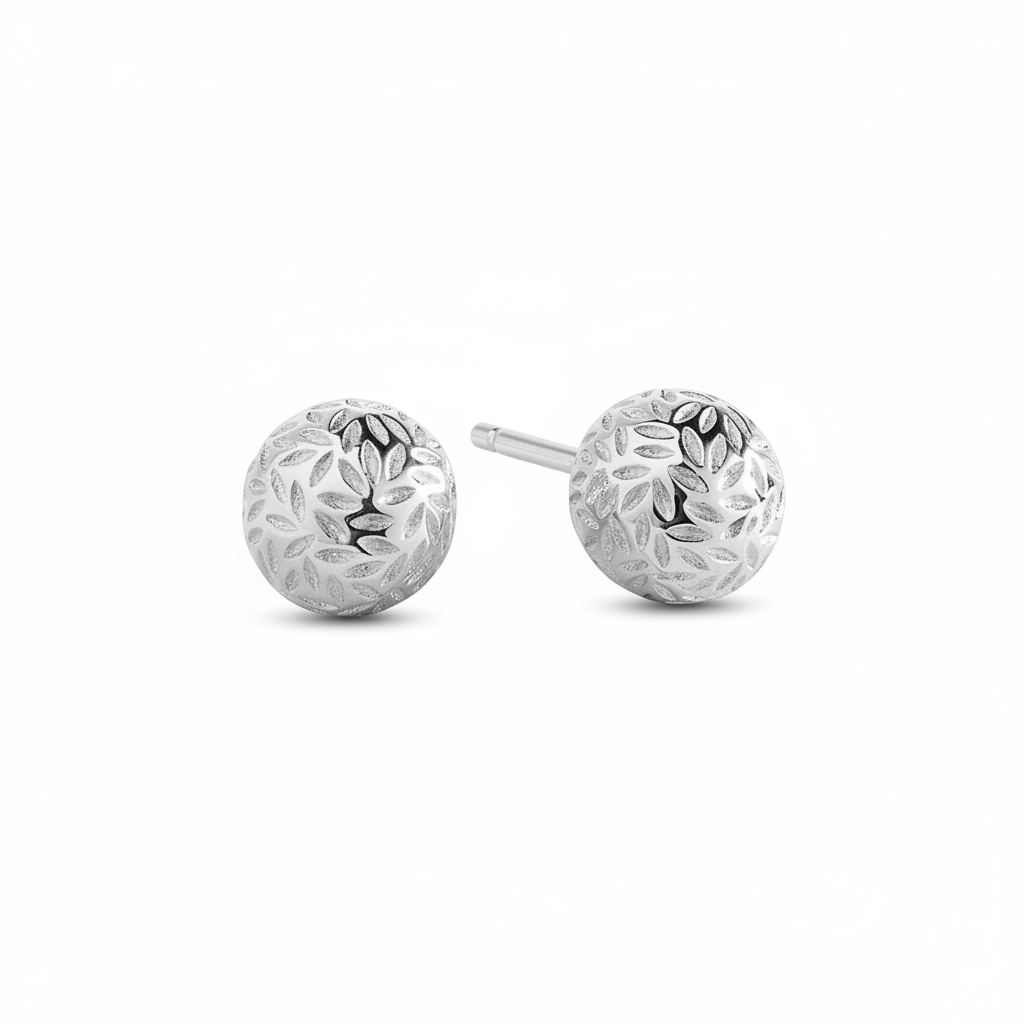 Textured Gold Ball Studs in 925-sterling-silver by Seeyoura