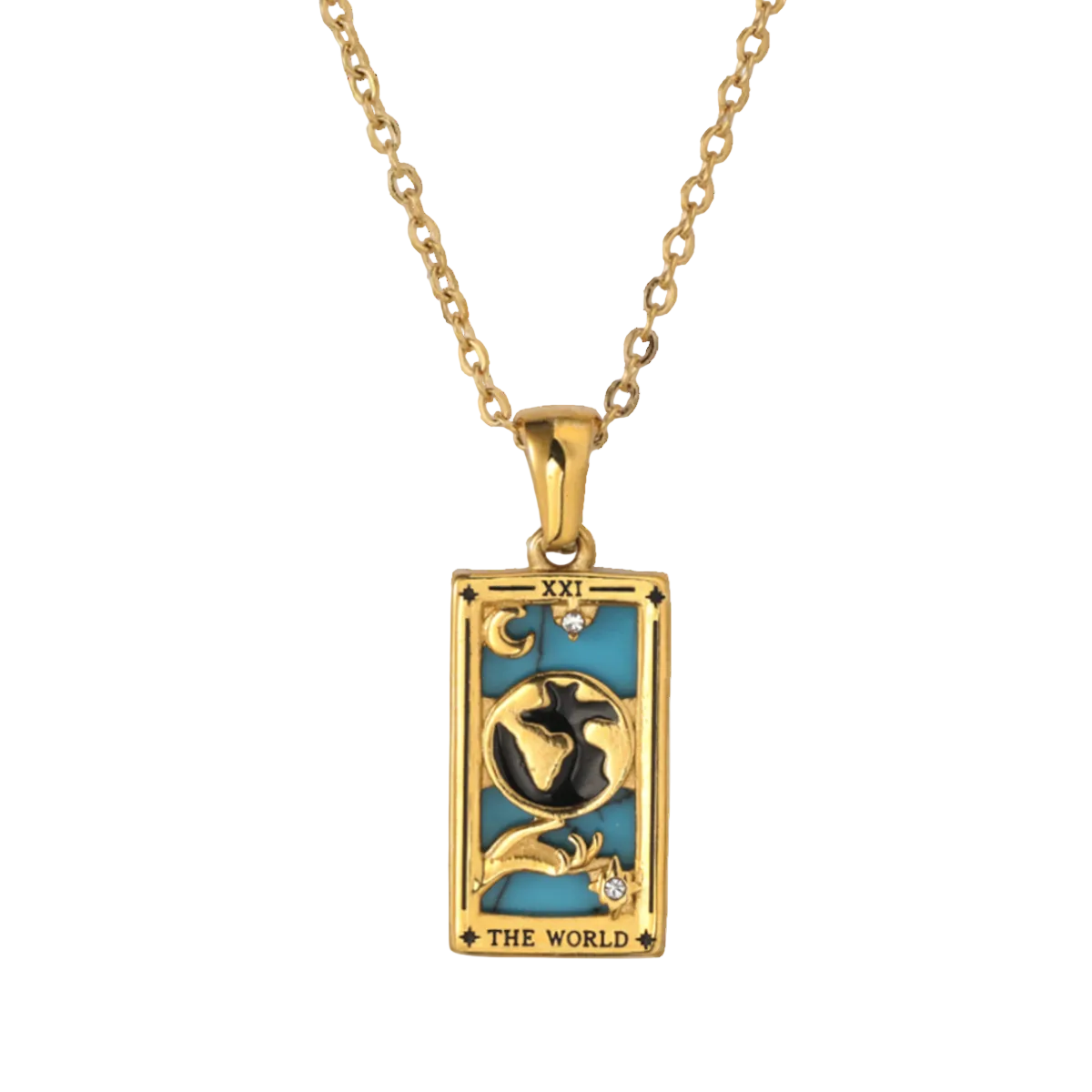 The World Tarot Necklace in Dainty Cable Chain, gold by Seeyoura