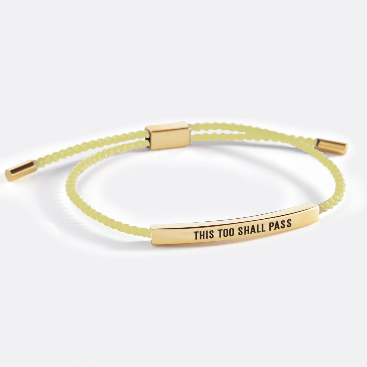 This Too Shall Pass Inspire Bracelet in Lemon Yellow, gold by Seeyoura