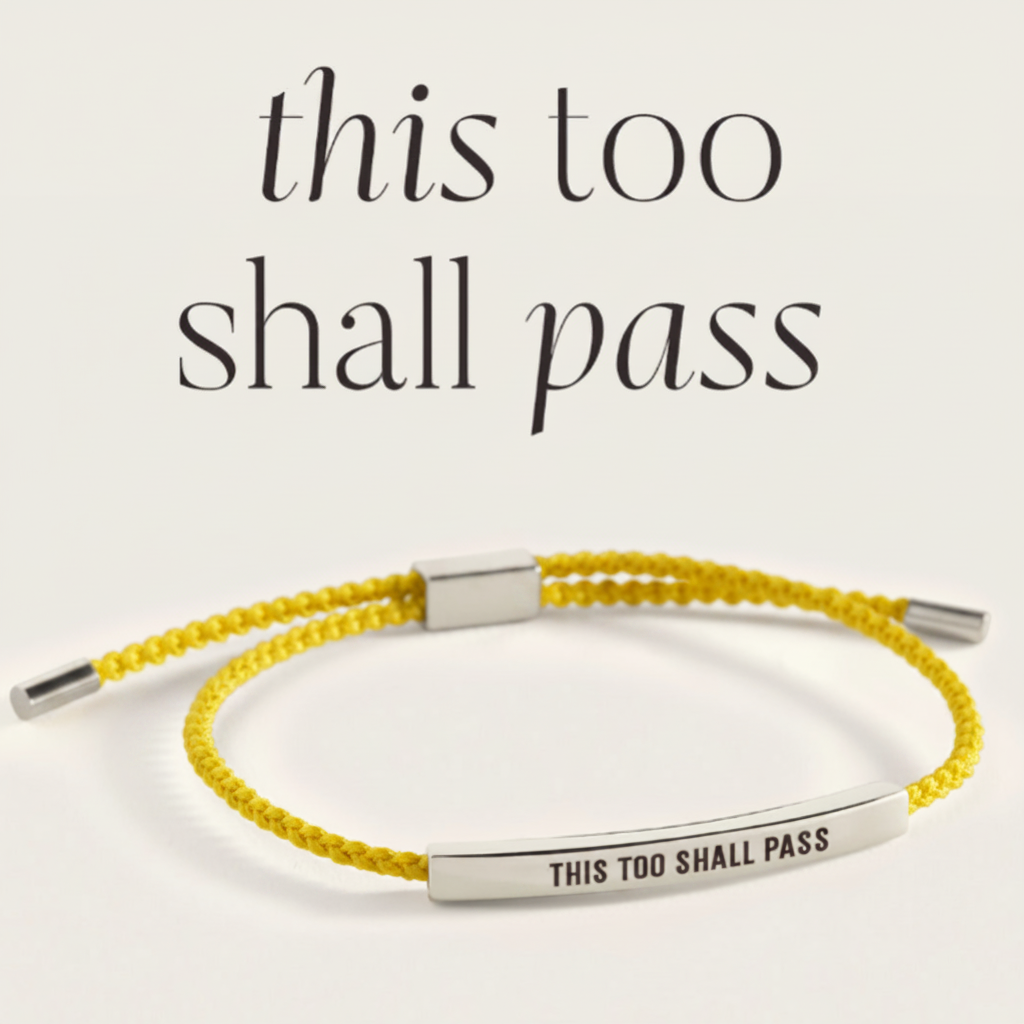 This Too Shall Pass Inspire Bracelet in Lemon Yellow, silver by Seeyoura