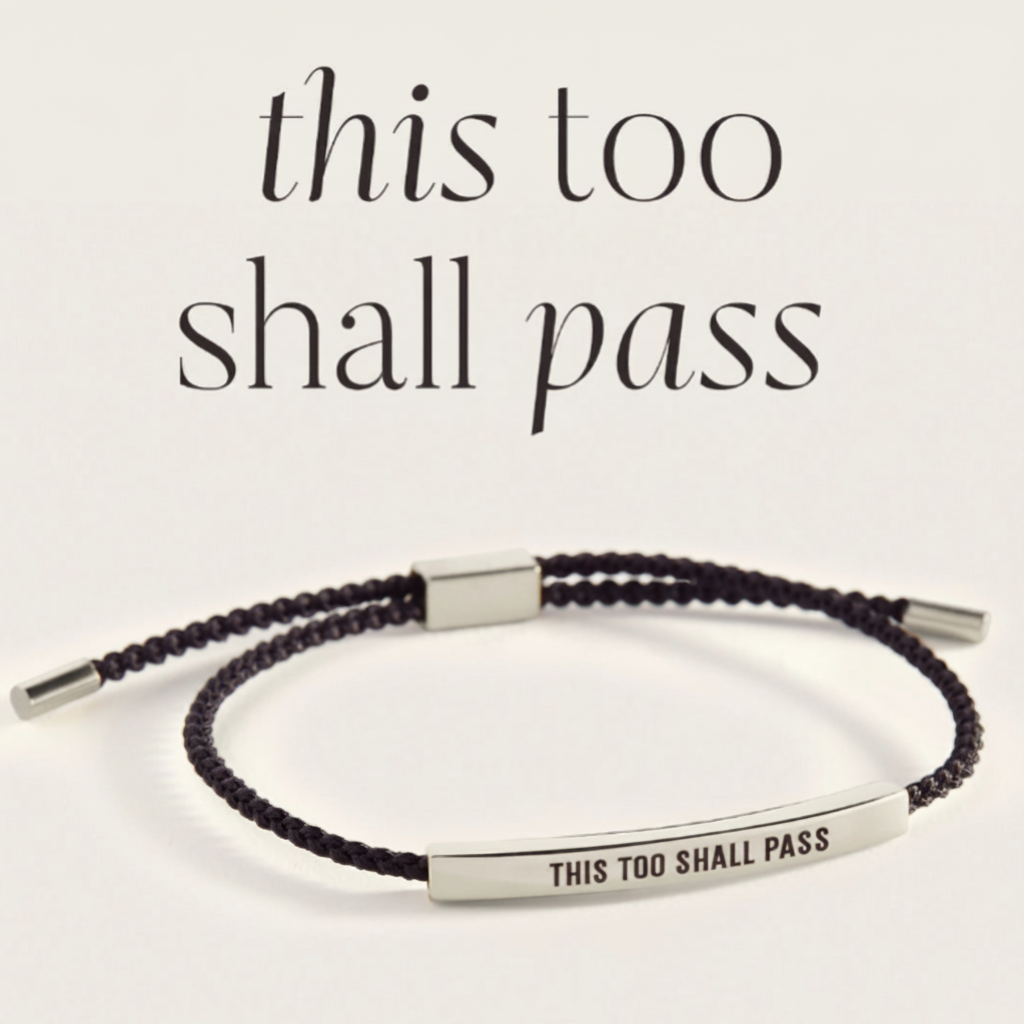 This Too Shall Pass Inspire Bracelet in Midnight Black, gold by Seeyoura