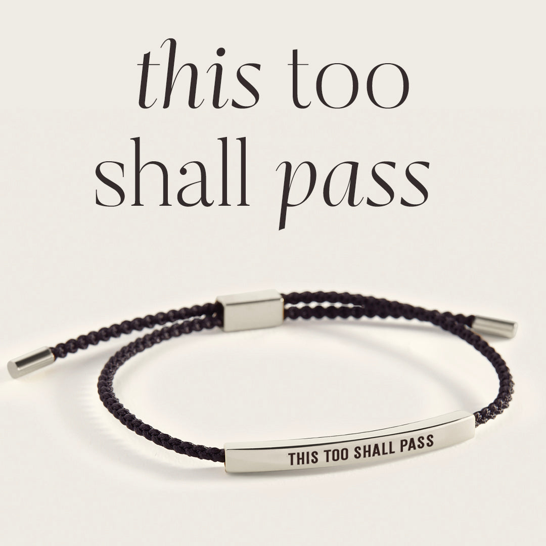 This Too Shall Pass Inspire Bracelet in Midnight Black, silver by Seeyoura